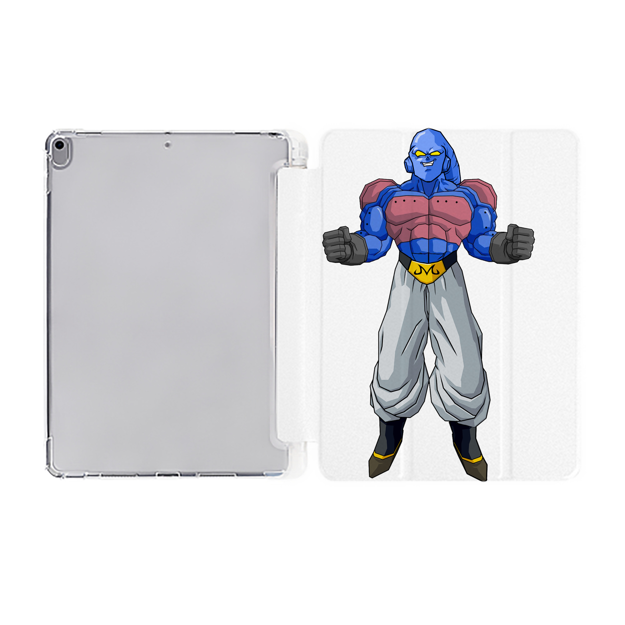 （画像用） ドラゴンボール 魔人ブウ DRAGON BALL Majin Buu IPad ケース ペン収納付き 三つ折りスタンド PUレザー×シリコン 対応機種9.5/10.5/10.9インチ